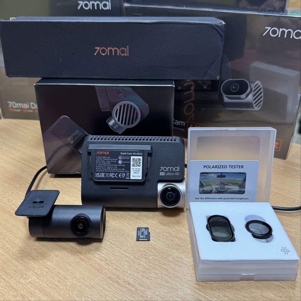 Відеореєстратор 70mai Dash Cam A810 + камера RC12+CPL фільтри+64Гбт