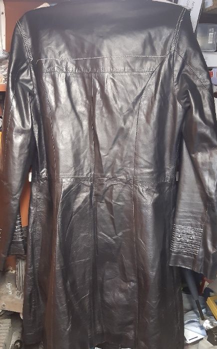 Płaszcz skórzany czarny vintage rozmiar L