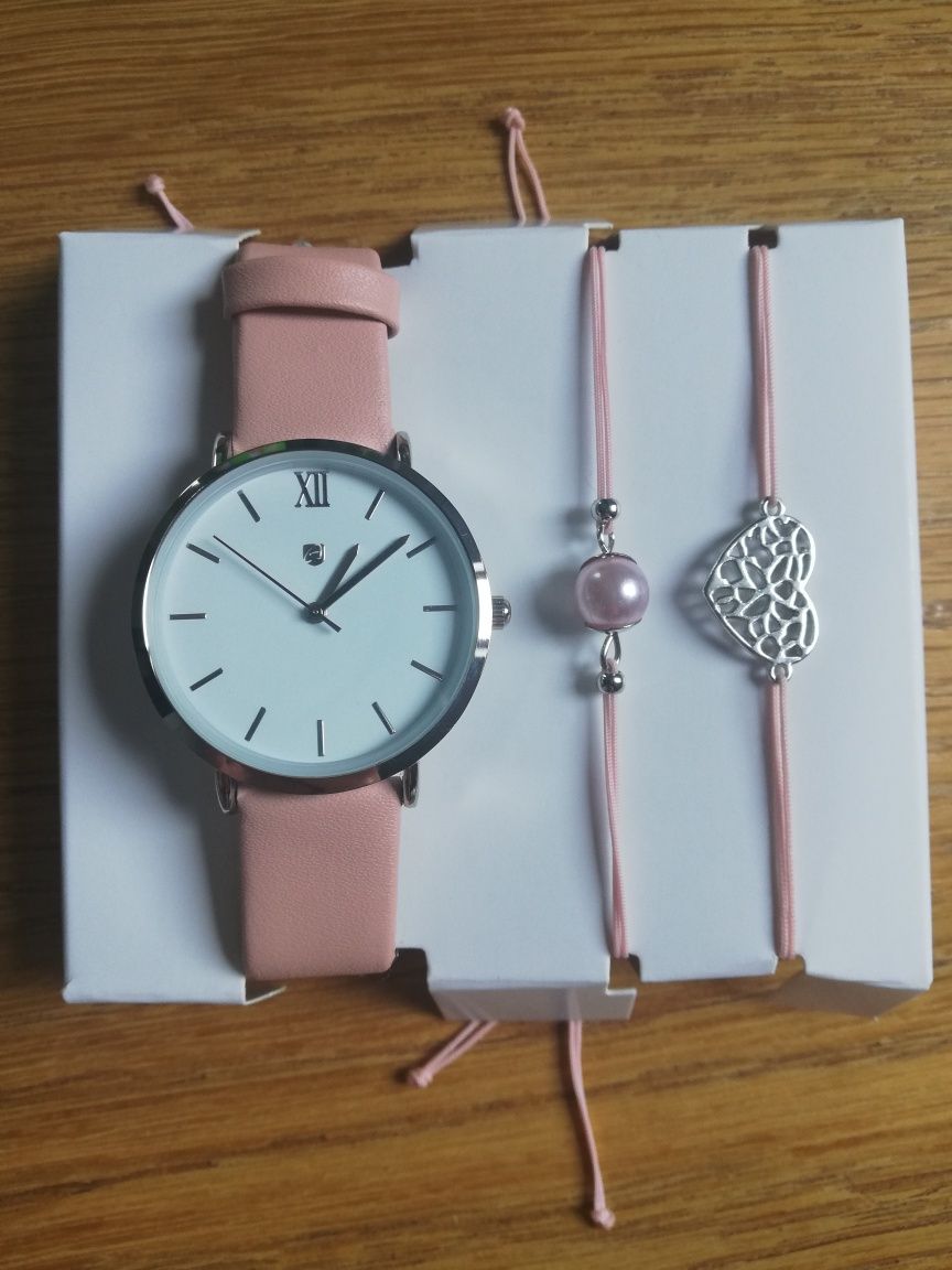Nowy zestaw zegarek + 2 bransoletki + opakowanie na prezent