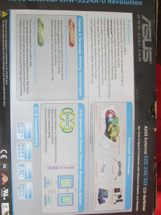 Gravador e leitor de CD externo ASUS, quase novo