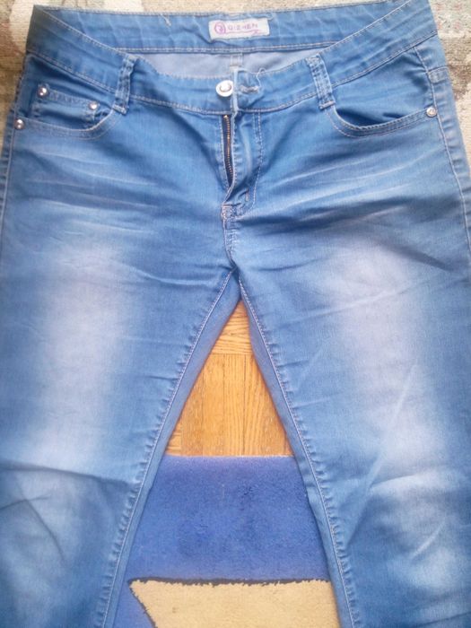 Spodnie rurki jeansowe damskie M