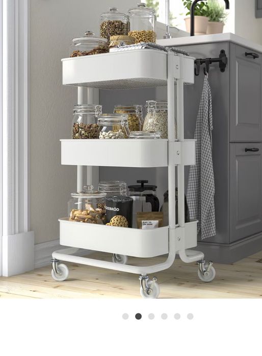 4 Carrinhos ,branco, 35x45x77 cm