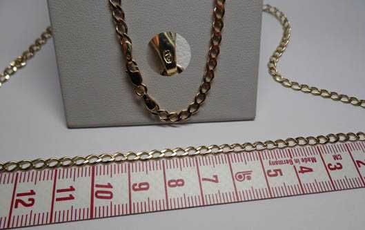 Złoty łańcuszek pancerka 58 cm. 3,5 mm.