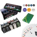 Zestaw do pokera texas żetony 200 szt. dealer blind karty 2 talie