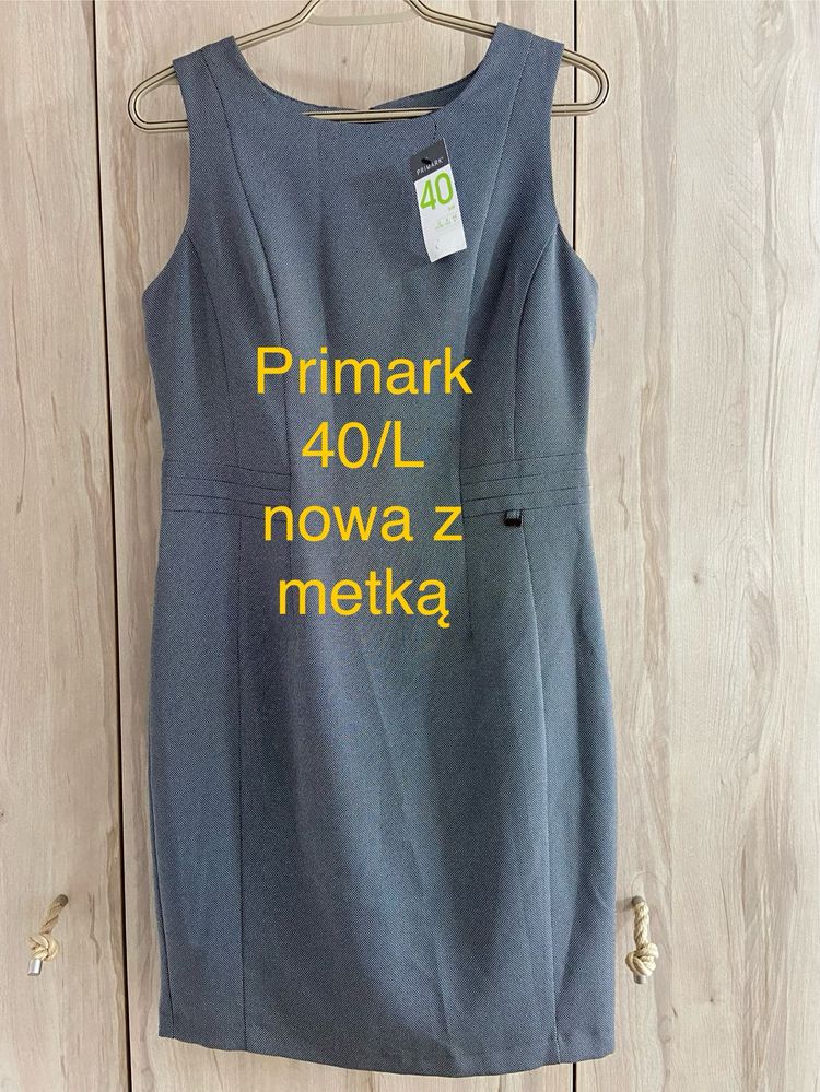 Primark rozm 40 sukienka elegancka szara ołówkowa nowa z