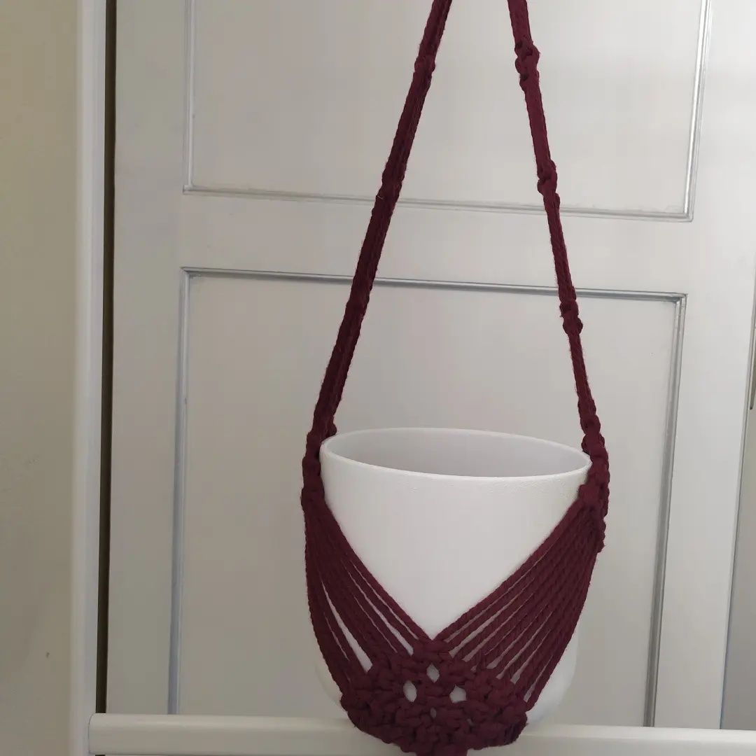 Suporte vasos em macrame