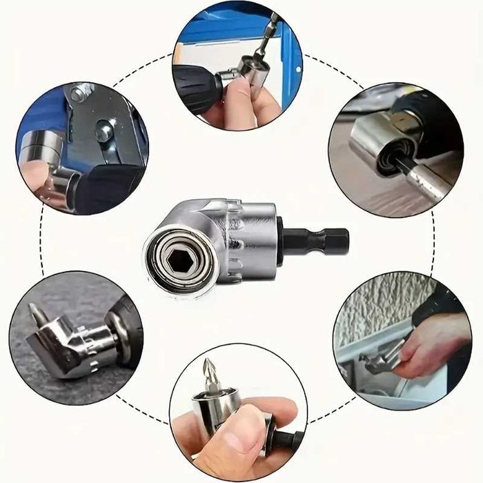 Угловой адаптер насадка угловая для шуруповерта (с битами)