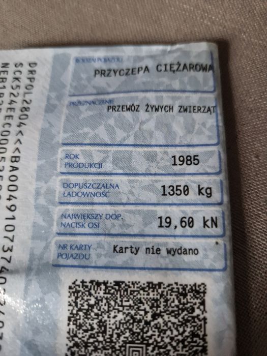 Przyczepka do przewozu zwierząt