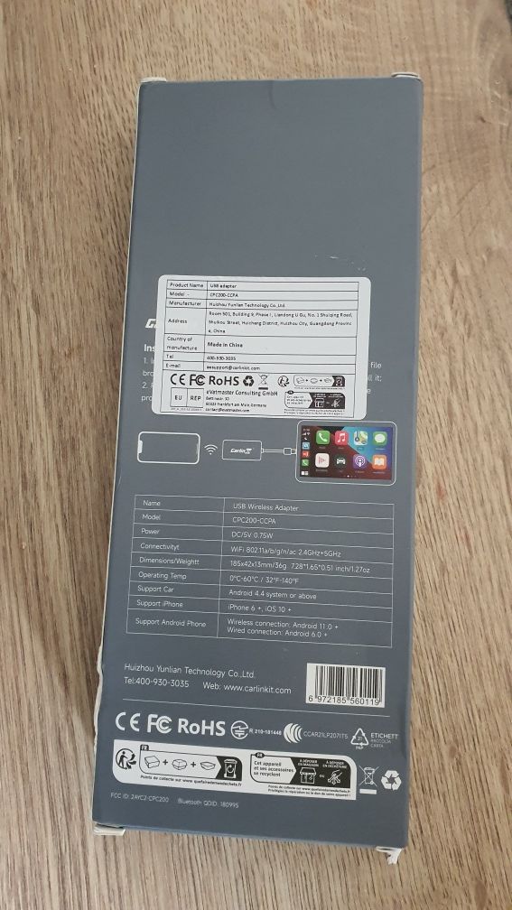 Carlinkit CCPA CPC-200 zrób bezprzewodowy Android Auto i Apple Carplay