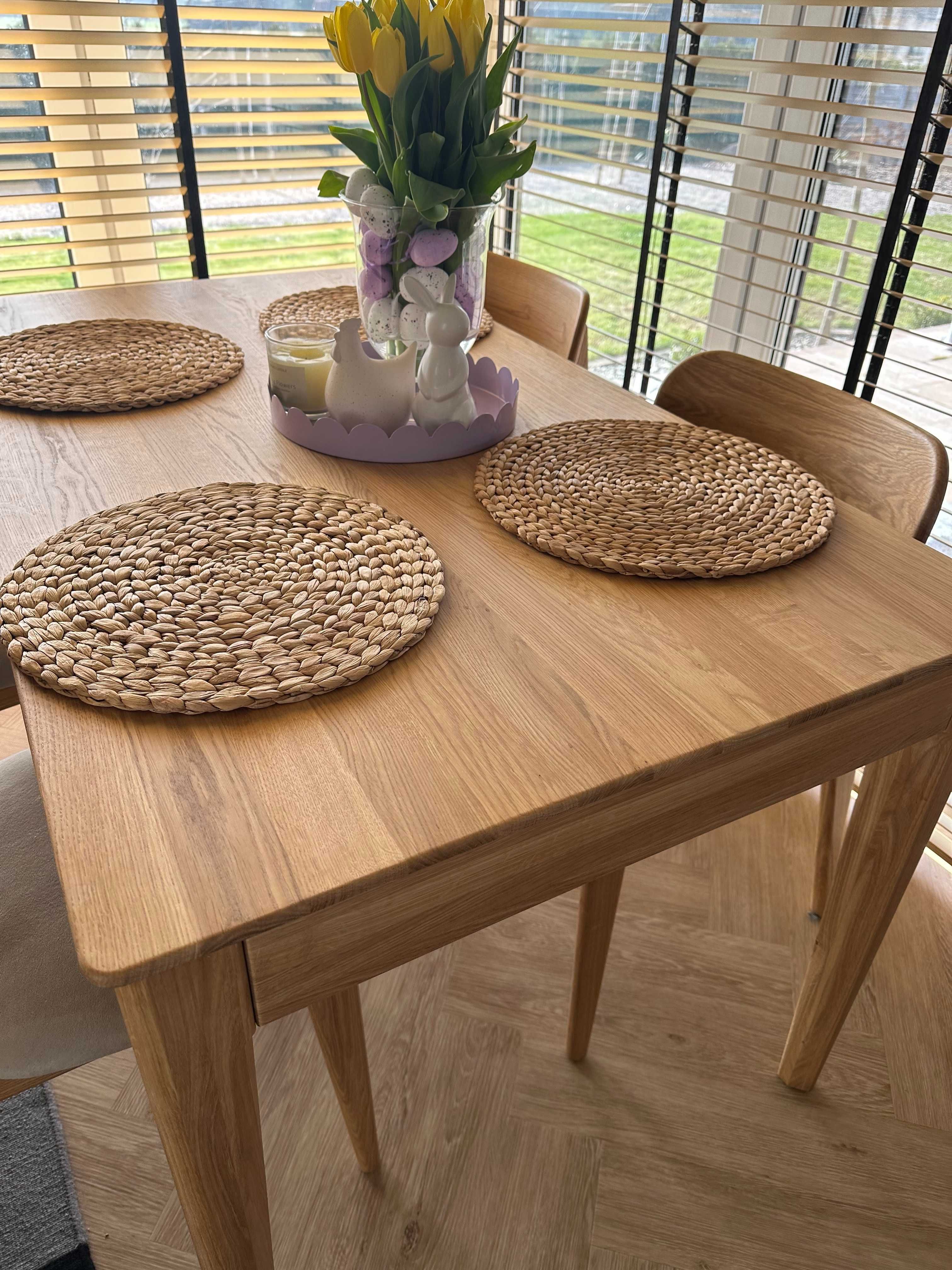 Drewniany stół- Dębowy stół rozkładany- chowana dostawka-od ręki