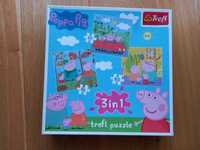 Puzzle Trefl 3w1 Świnka Peppa - stan idealny