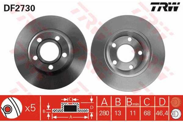 TRW DF2730 Tarcza hamulcowa Audi a4 B5 przód