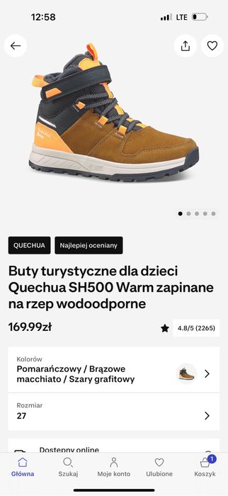 Buty dzieciece turystyczno zimowe quechua rozmiar 32