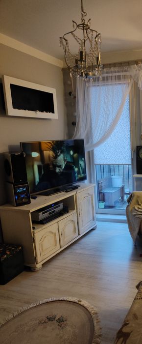 Witryna i szafka RTV dębowa