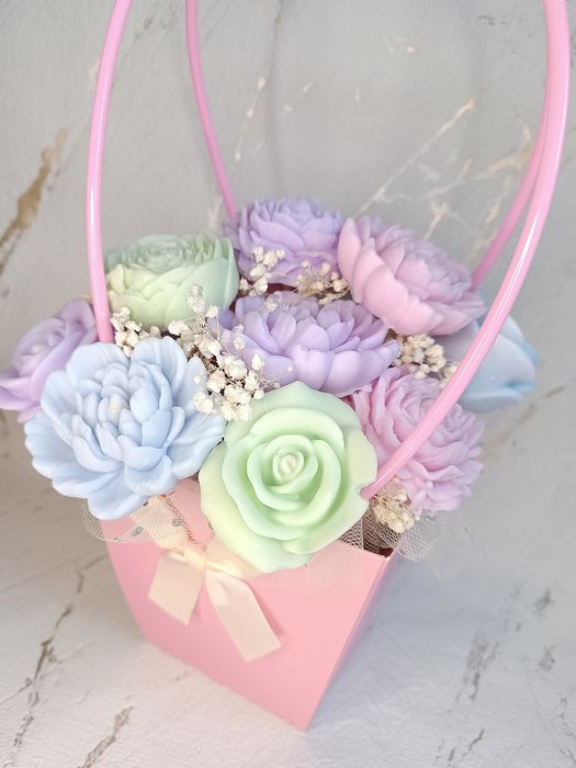 Kwiaty z mydła w torebce