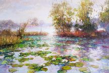 Obraz Olejny "Morze Nenufarów" Paweł Łącki