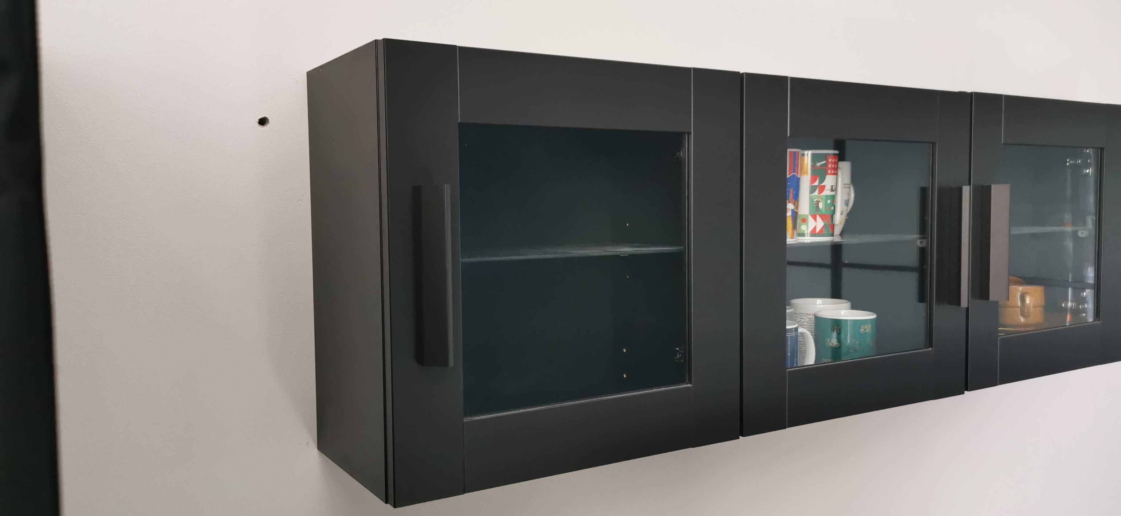 Szafka wisząca (4 szafki), czarny kolor Ikea
