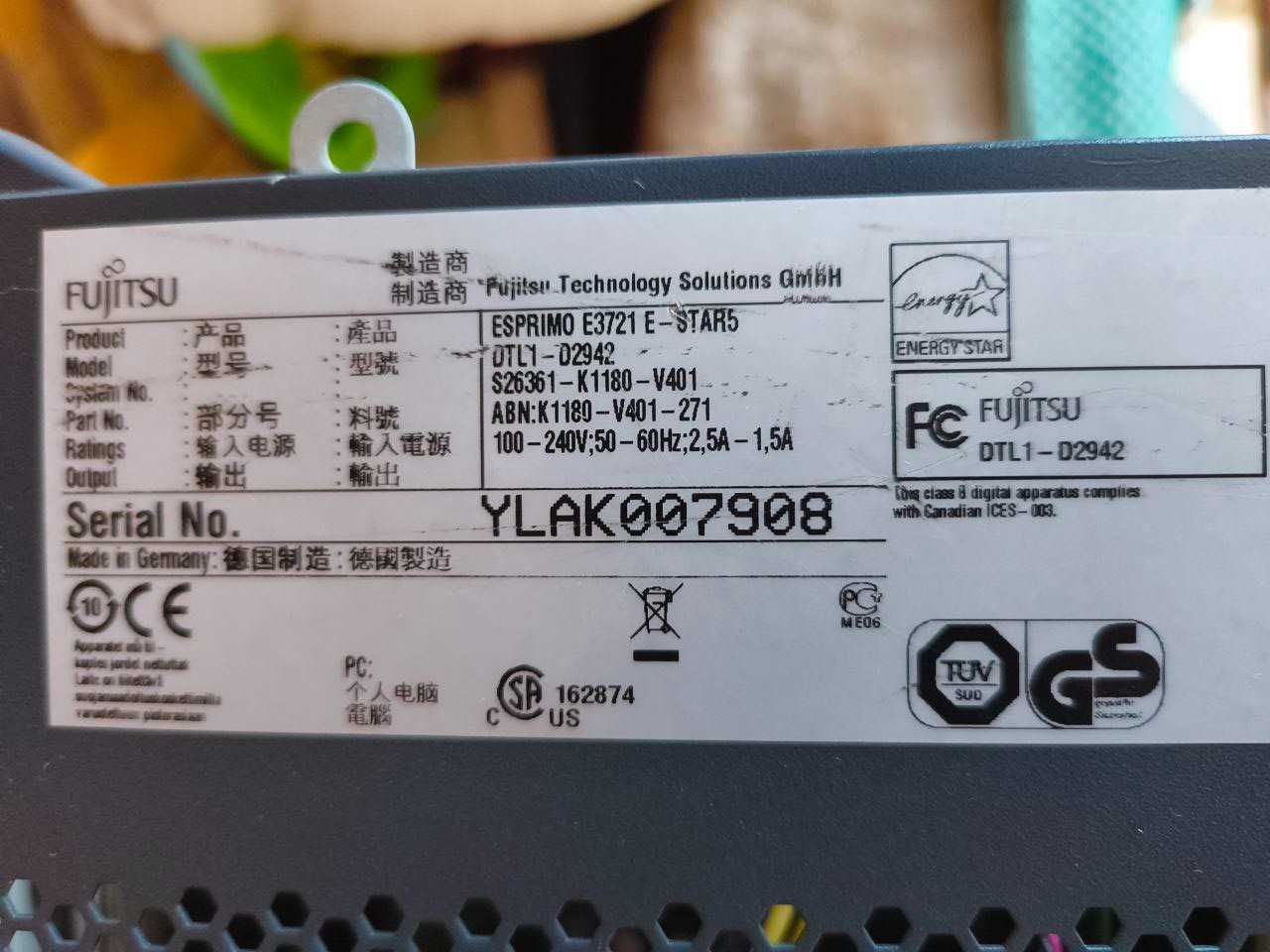 Системный блок Fujitsu Esprimo e3721 E-star 5.
