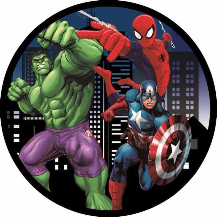 Opłatek na tort Urodziny Hulk Spiderman CPT. Ameryka