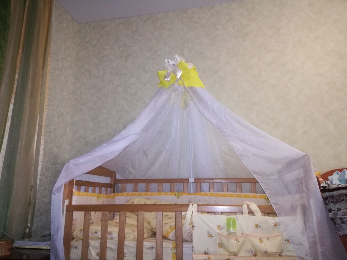 Балдахин для детской кроватки Homefort жёлтого цвета