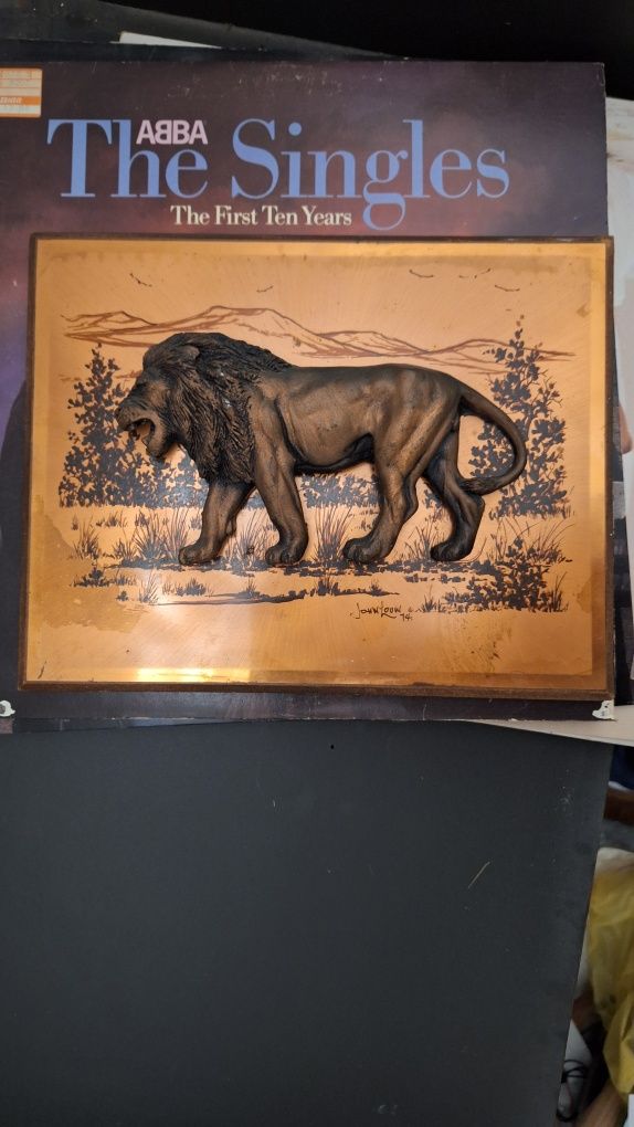 Vendo Quadro de Leão Africano da Selva vintage
