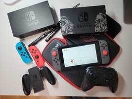 Przerobione Nintendo Switch Diablo, pro controller, 4 Joy Cony, etui