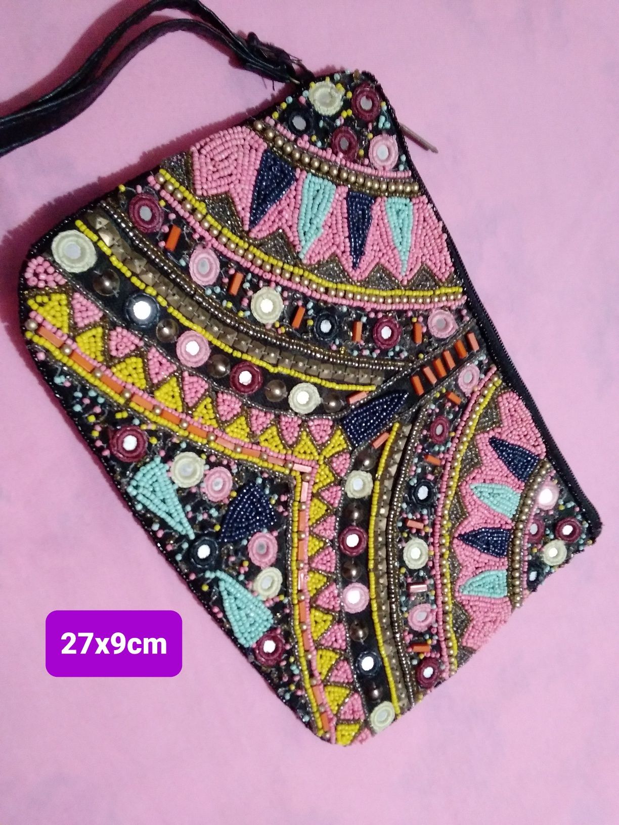 Clutch missangas 27x9cm