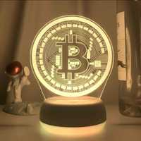 Candeeiro LED Bitcoin com comando