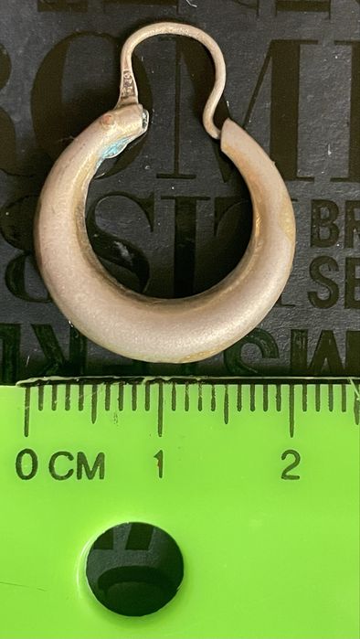 Старовинна позолочена козацька сережка-калач - моно-серьга