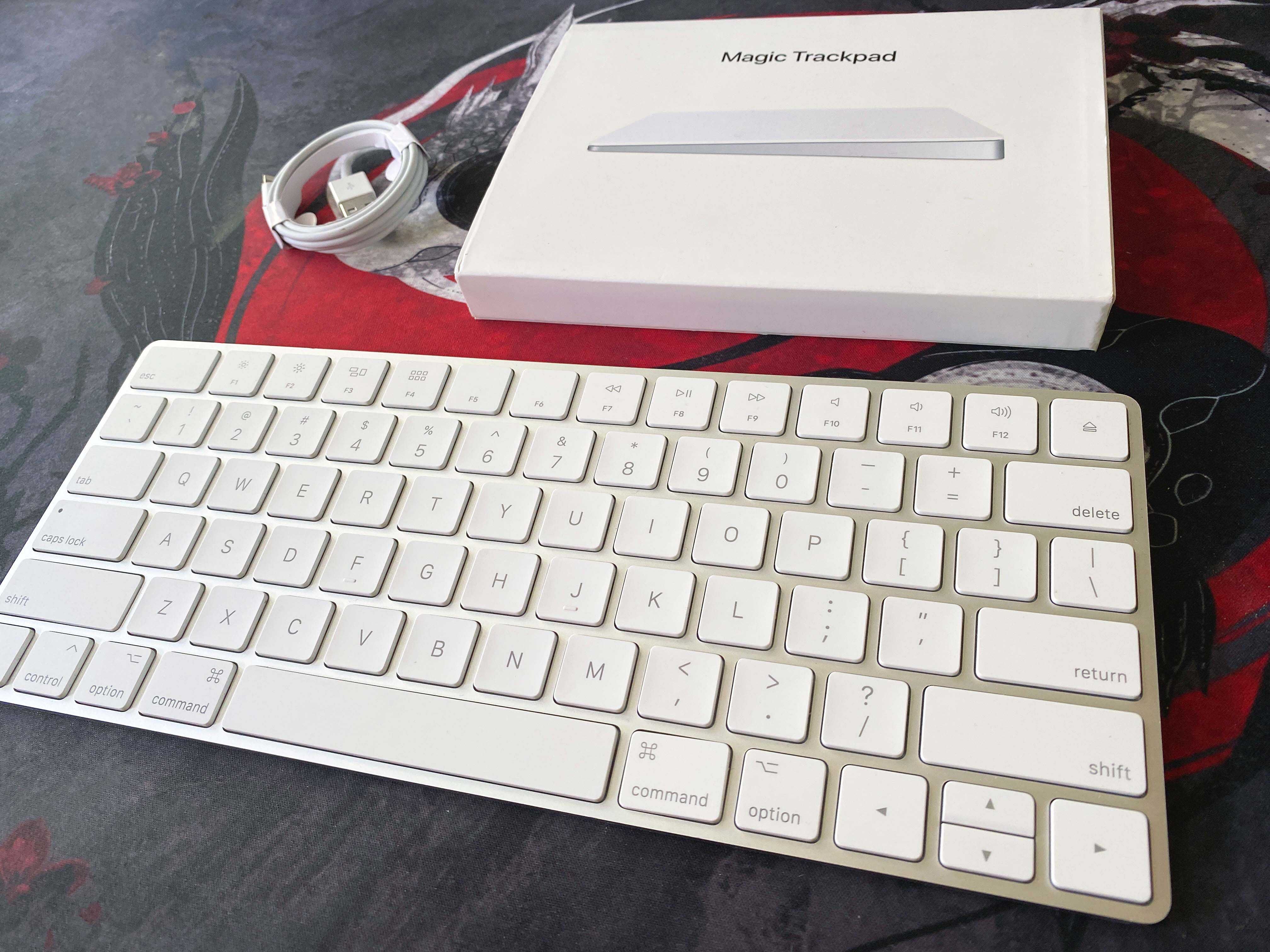 set Apple Magic Keyboard 2 white + trackpad 2 white набор клавиатура