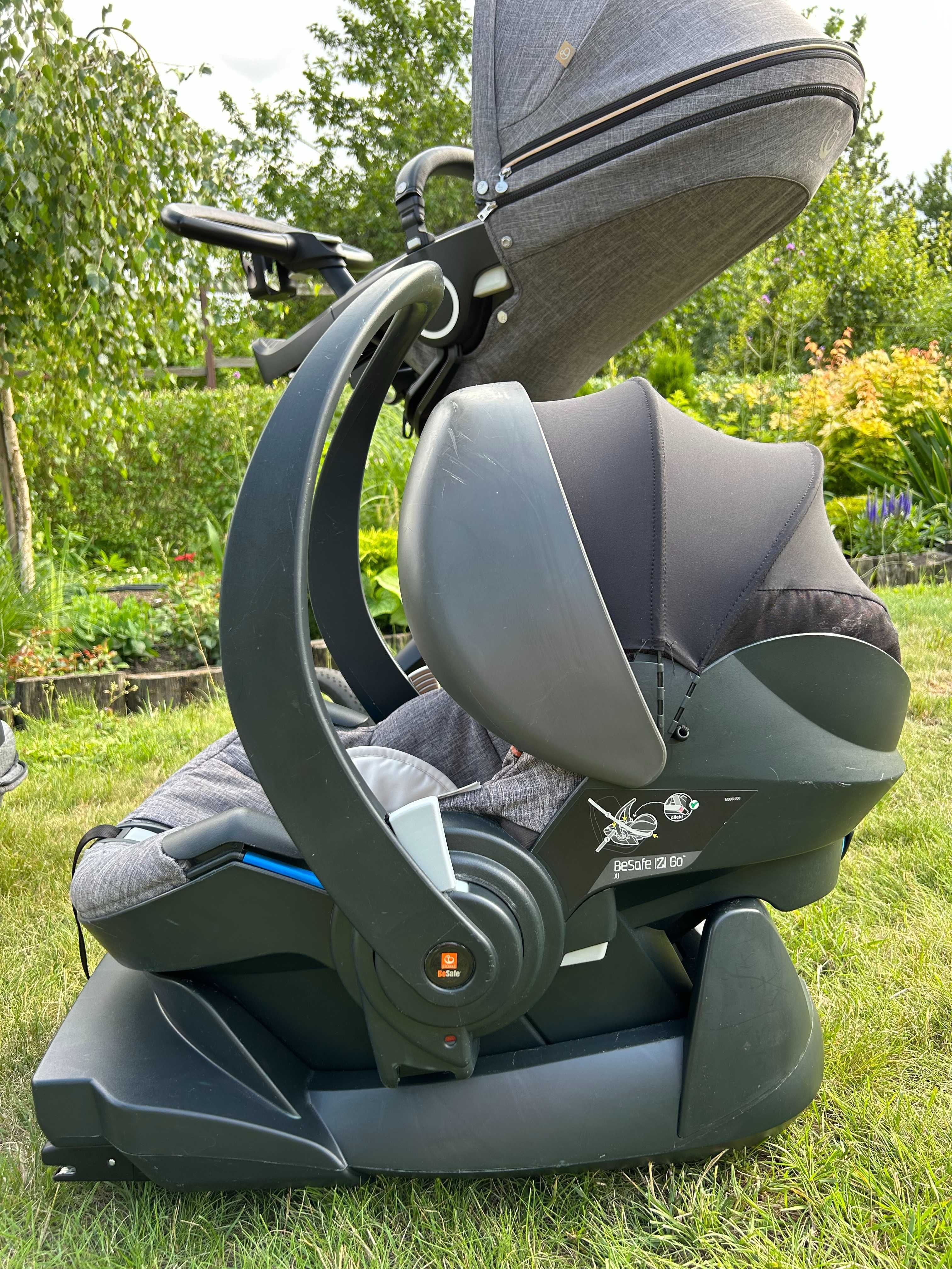 3w1  Stokke Xplory V6 + baza isofix + łupina besafe gondola spacerówka