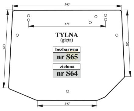 Szyba klapy tylnej pasuje do New Holland TCE/Landini MISTRAL