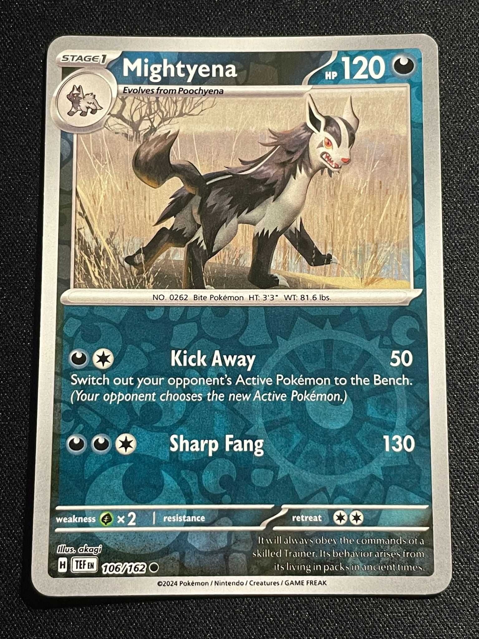 Carta Pokémon Mightyena 106/162 Temporal Forces