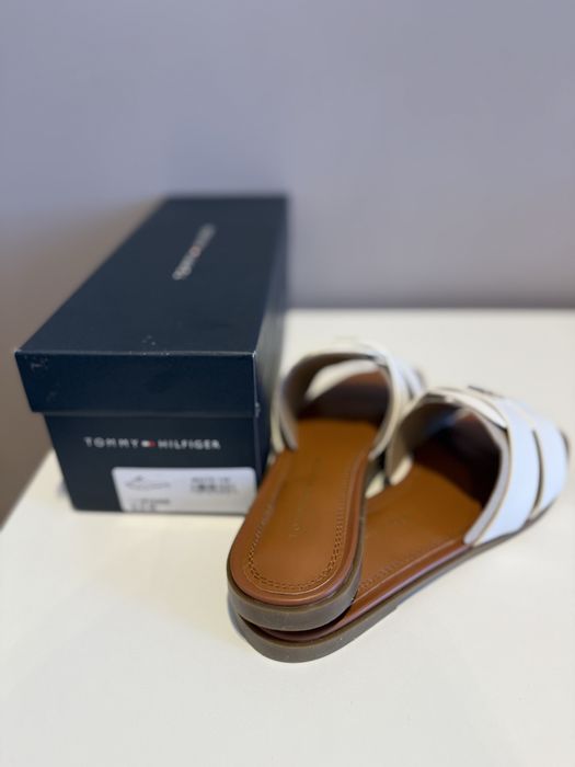 Шльопанці слайдери білі tommy hilfiger, 36 розмір, Pixee Flat Slide