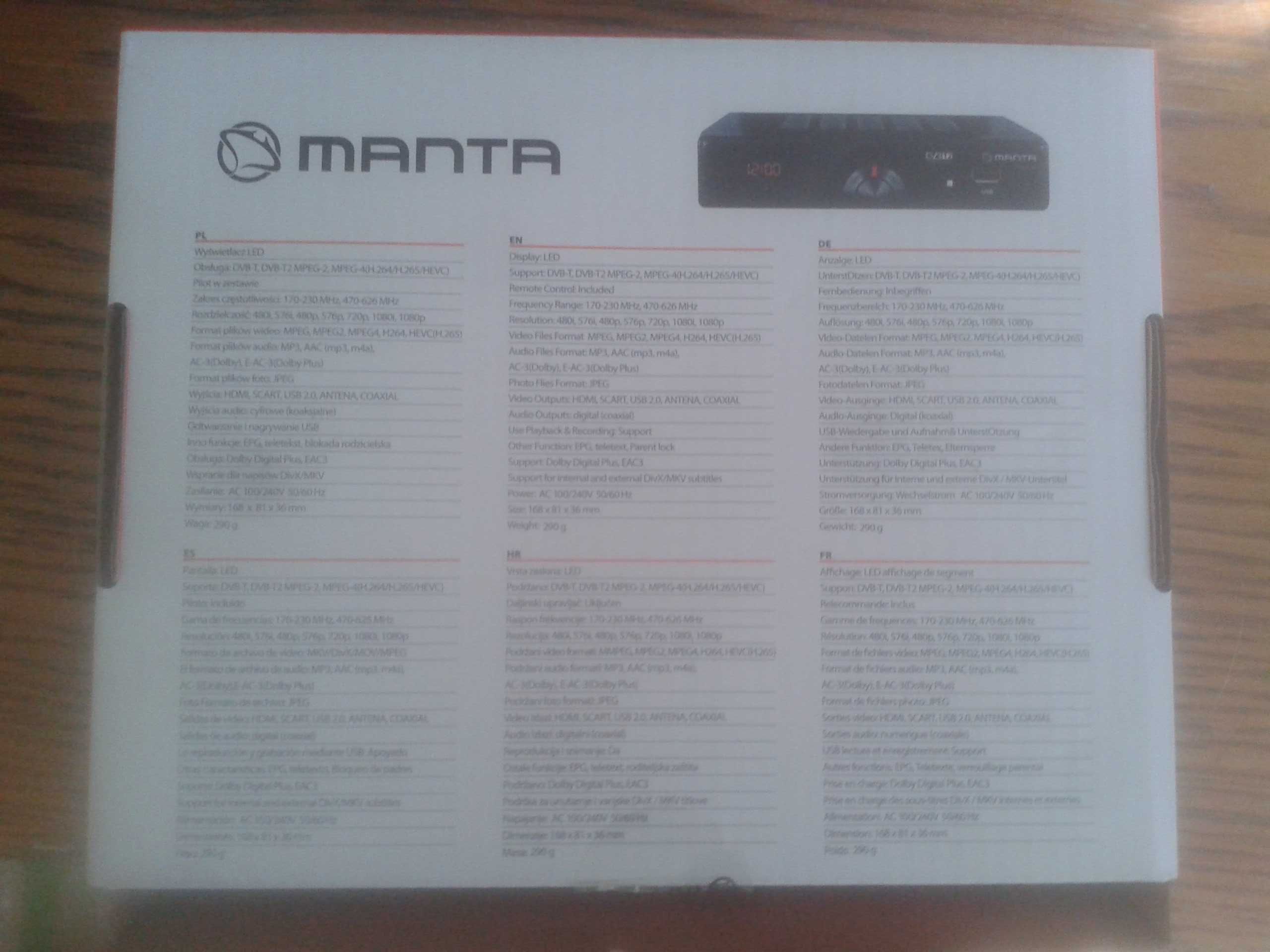 Dekoder Manta DVBT017