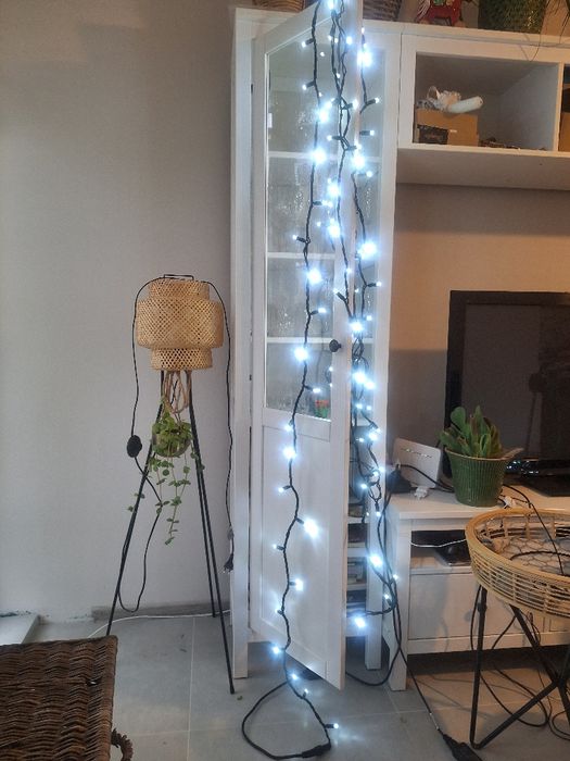 Łańcuch lampki girlanda zewnętrzna białe zimne światło obi 100 x 3v