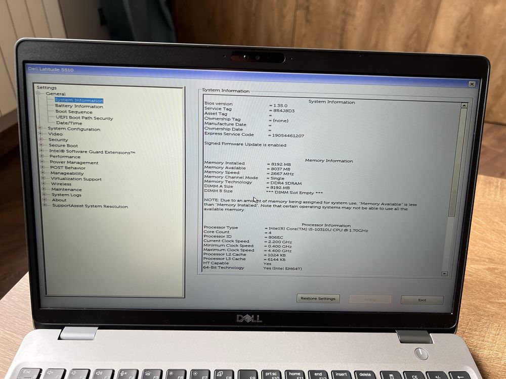 Dell 5510 i5 10310u 1920x1080 IPS