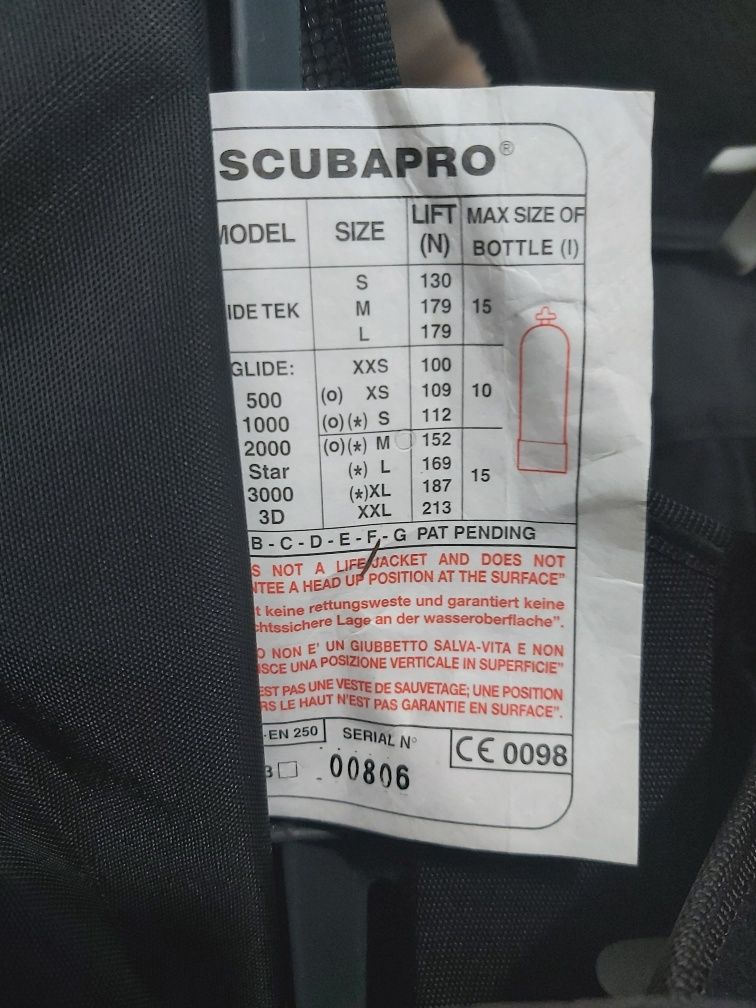 Automat ScubaTech + Jacket nurkowy Scubapro Glide 500rozm M