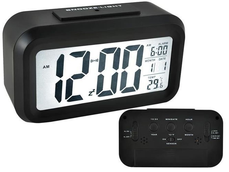 Zegar Budzik Cyfrowy Duży Wyświetlacz Led 12/24H