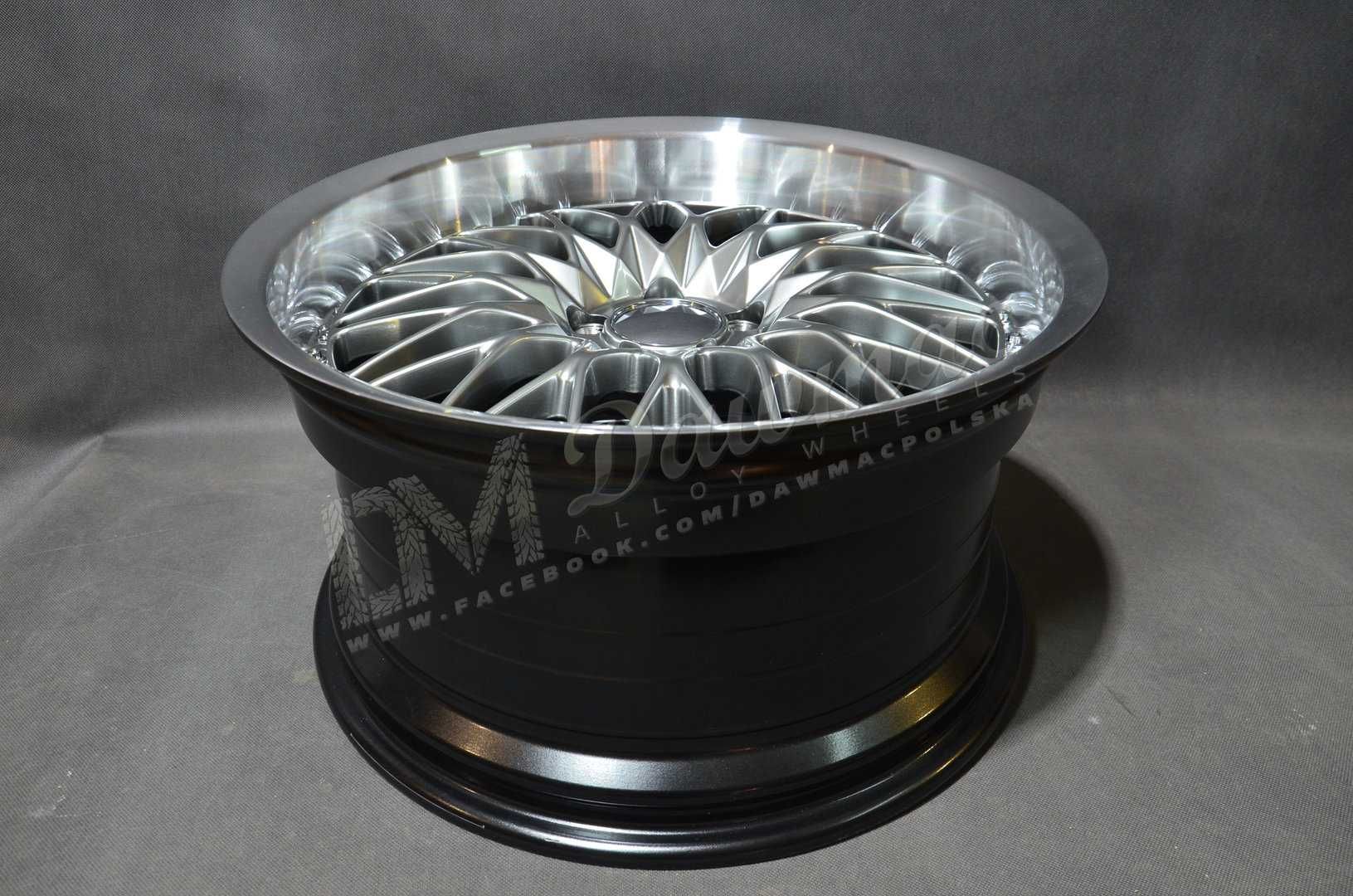 Felgi aluminiowe DM25 18" 9,5J ET35 5x100 HyperBlackMacLip+ChromeRivet