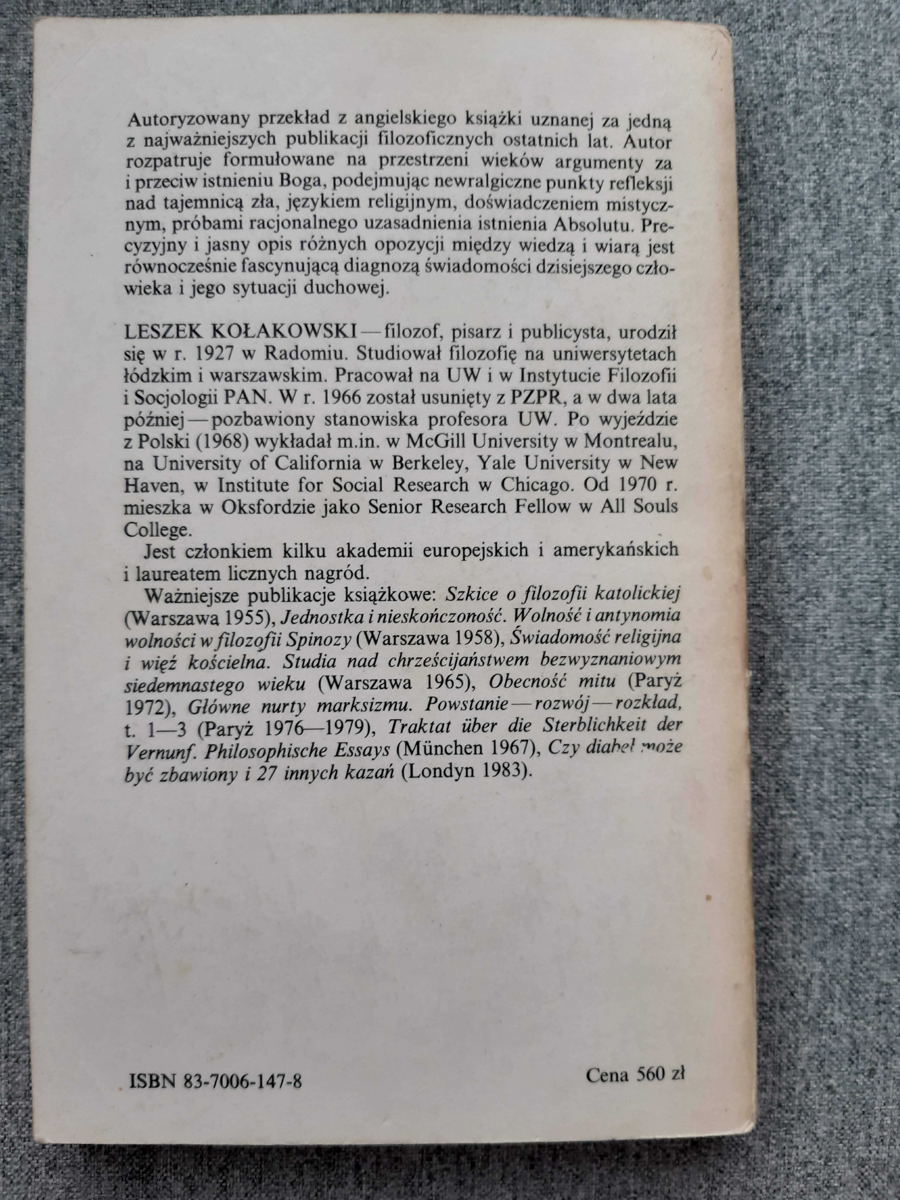 książka "Jeśli Boga nie ma" - Leszek Kołakowski - stan bardzo dobry