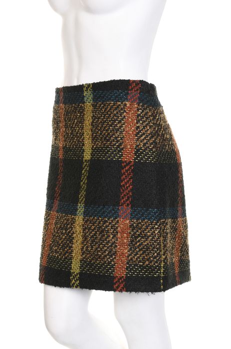 NEXT ciepła mini spódniczka boucle w kratkę jesienna melanż 42 44