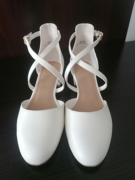 Czółenka ślubne baleriny  3cm