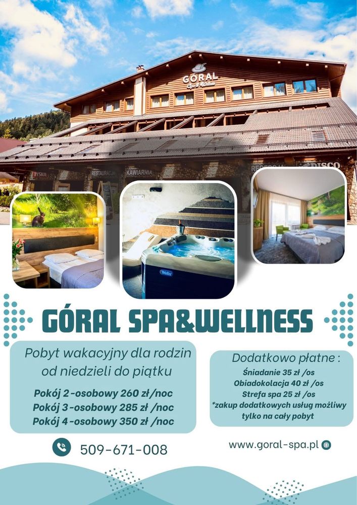 Góral spa Szczyrk noclegi jaccuzi wakacje rodzinne pakiety wyżywienie