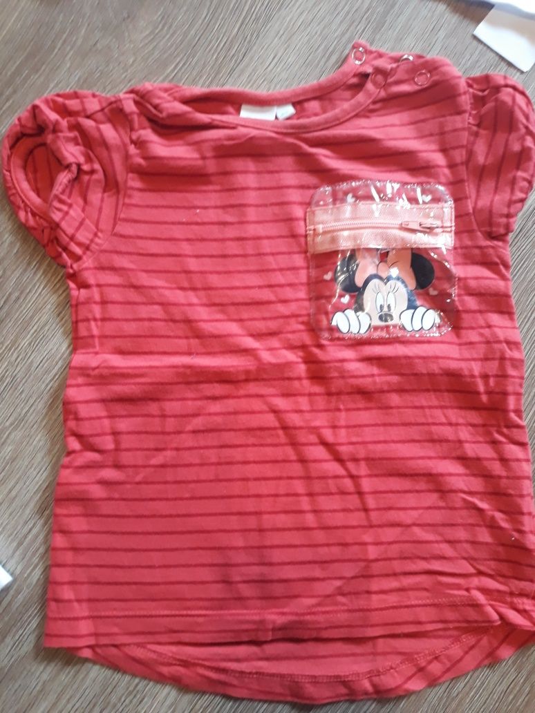 Bluzki na krótki rękaw myszka minnie 80/86