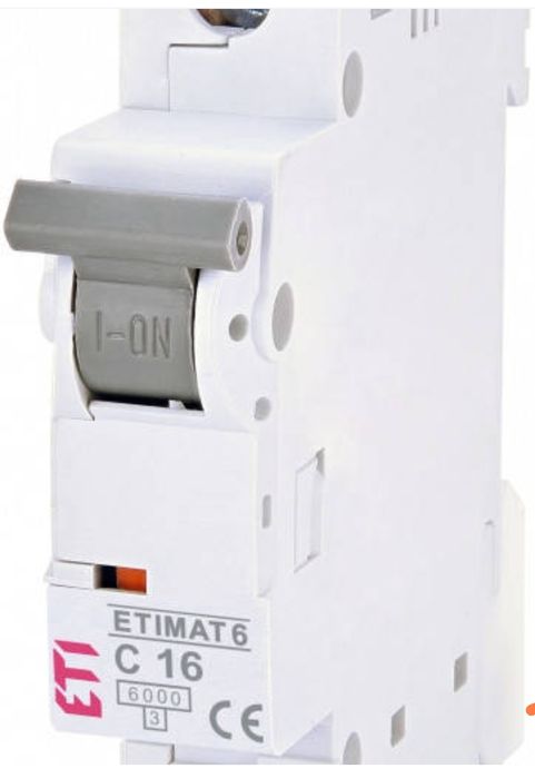 Автоматичний вимикач ETIMAT 6 1p C 16А модульний автомат однополюсний