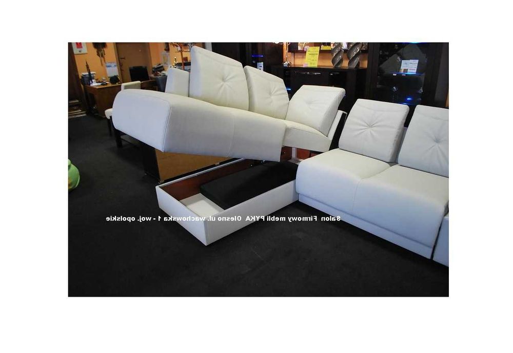 Narożnik MACAN 200x260cm, SKÓRA NATURALNA, Spanie -38% Okazja