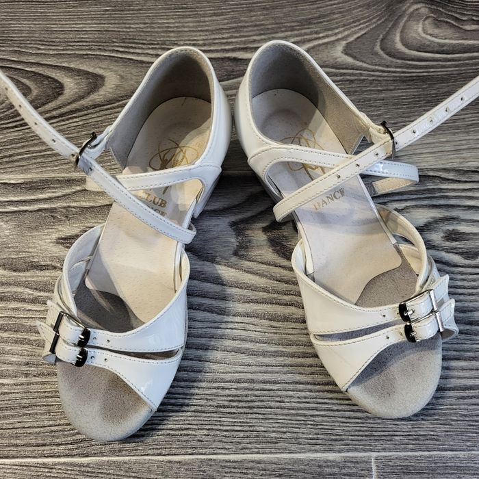 Дитячі туфлі для танців 19, біла шкіра