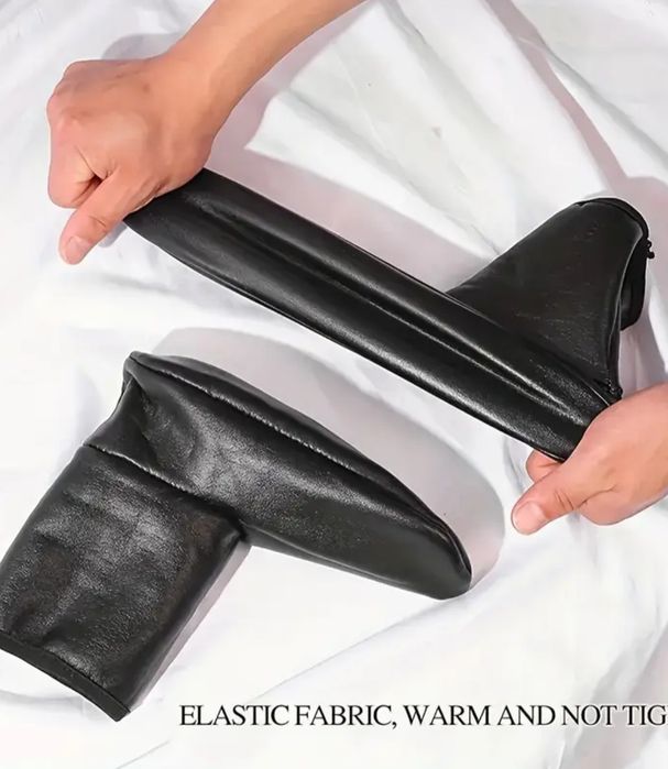 Домашні таплі шкапретки з еко шкіри на хутрі розмір 23-26