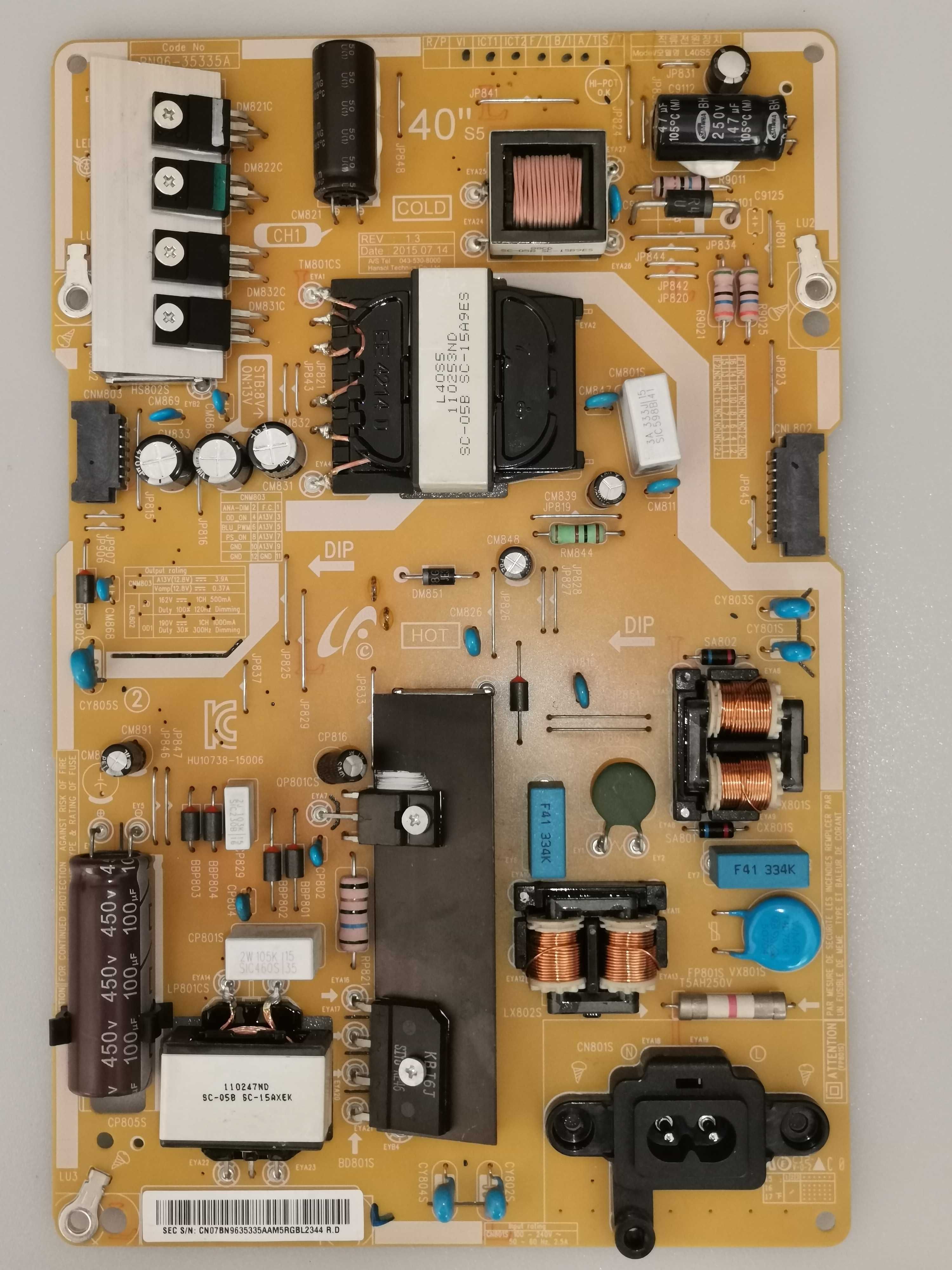 Fonte de alimentação Samsung BN96- 3 5 3 3 5 A (ue43ju6070 e outras)